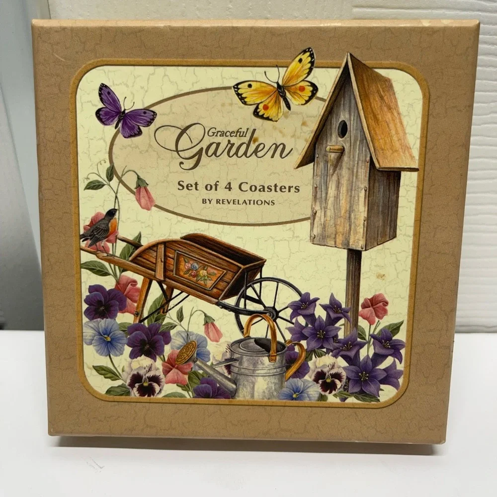 Graceful Garden Set Of 4 Coasters By Revelations